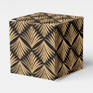 Retro Black Gold Art Deco Gatsby Wedding Party Favour Box