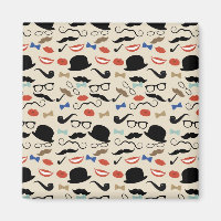 Retro Black Handlebar Moustache Pattern