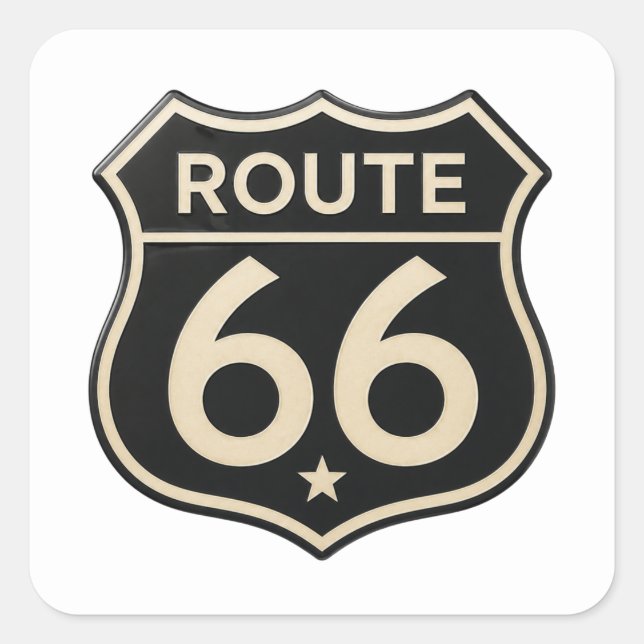Retro Black Highway Shield Decal Sticker (Front)