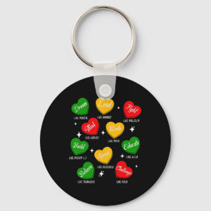 Retro Black History Hearts Dream Like Martin Women Key Ring