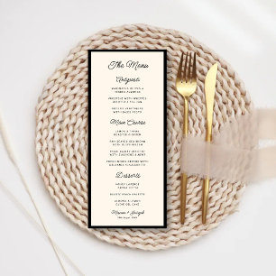 Retro Black & Ivory Wedding Menu