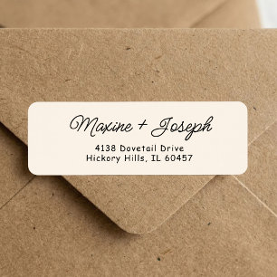 Retro Black & Ivory Wedding Return Address