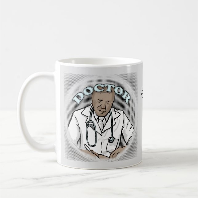 Retro black Male Doctor Coffee Mug (Left)