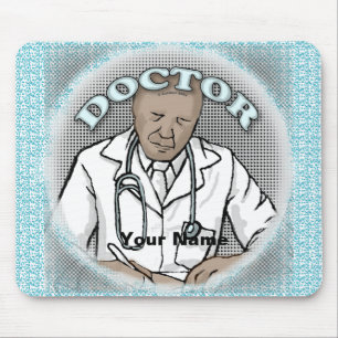 Retro black Male Doctor Mouse Mat