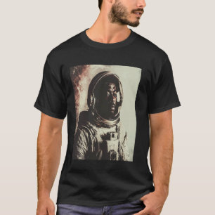 Retro Black Man Astronaut Exploring Outer Space Su T-Shirt