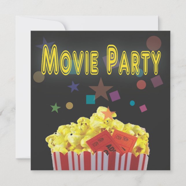 Retro Black Movie Birthday Party Invitation (Front)