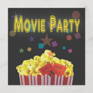 Retro Black Movie Birthday Party Invitation