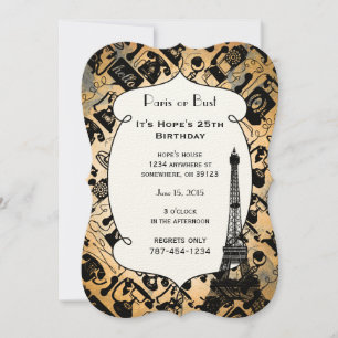 Retro Black or any color & White Telephone Pattern Invitation