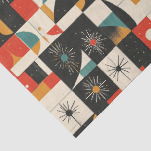Retro Black Red Green Christmas Decoupage Tissue Paper
