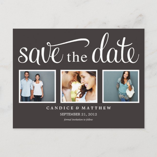 RETRO BLACK | SAVE THE DATE ANNOUNCEMENT (Front)