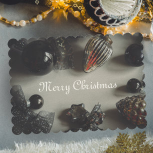 Retro Black Silver Christmas Decorations