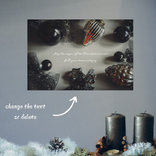 Retro Black Silver Christmas Decorations