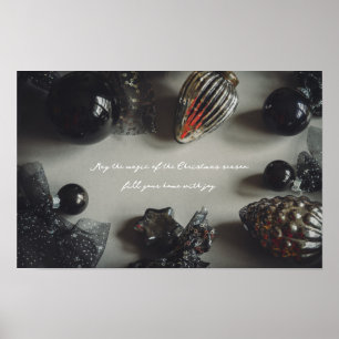 Retro Black Silver Christmas Decorations