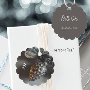 Retro Black Silver Christmas Decorations Favour Tags