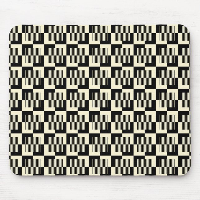 Retro Black & Tan Pattern Mouse Mat (Front)