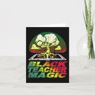 Retro Black Teacher Magic Shirt Black Educator Shi Card