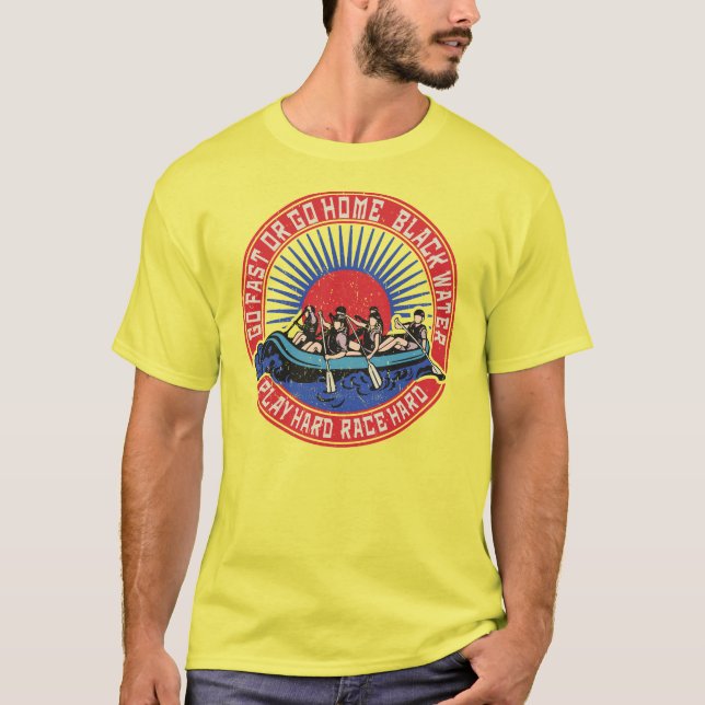 Retro Black Water Rafting. T-Shirt (Front)