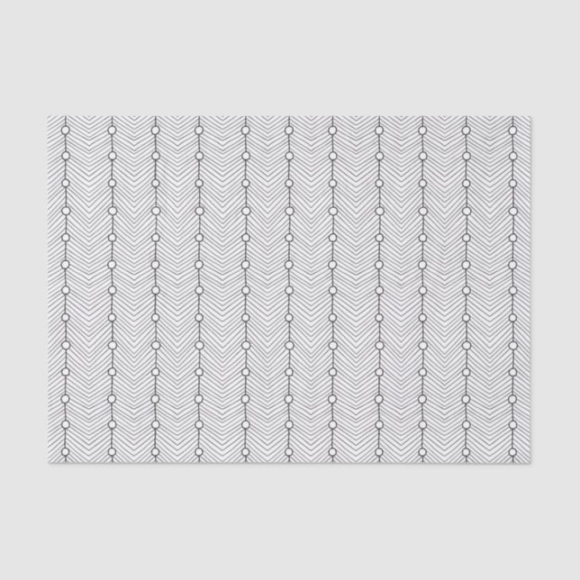 Retro Black & White Abstract Pattern Tissue Paper (Front)