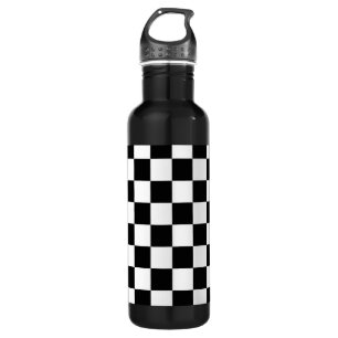 Retro Black/White Contrast Chequerboard Pattern 710 Ml Water Bottle