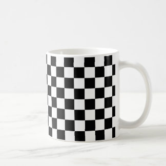 Retro Black/White Contrast Chequerboard Pattern Coffee Mug