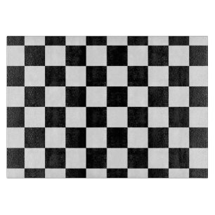 Retro Black/White Contrast Chequerboard Pattern Cutting Board