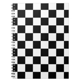 Retro Black/White Contrast Chequerboard Pattern Notebook