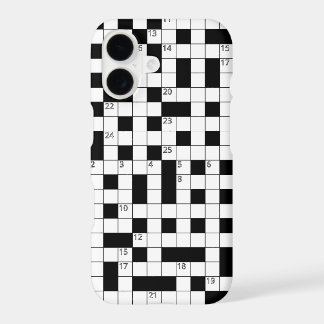 Retro Black White Crossword Puzzle Pattern