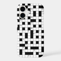 Retro Black White Crossword Puzzle Pattern