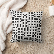 Retro Black White Crossword Puzzle Pattern