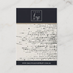 RETRO BLACK WHITE DOTS NECKLACE EARRING DISPLAY BUSINESS CARD