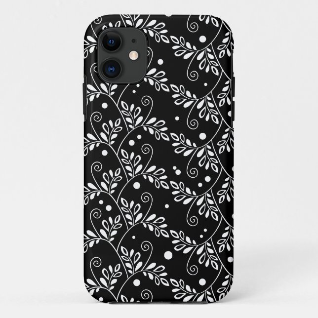 Retro black white floral iPhone 5 Case (Back)