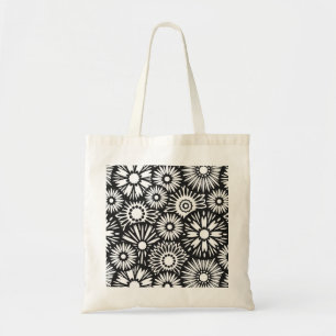 Retro black white flowers Bag