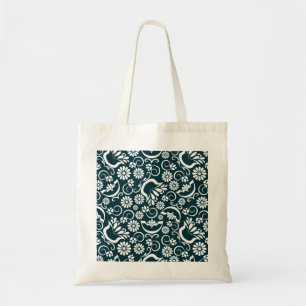 Retro black white flowers Bag