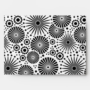 Retro black white flowers Envelope