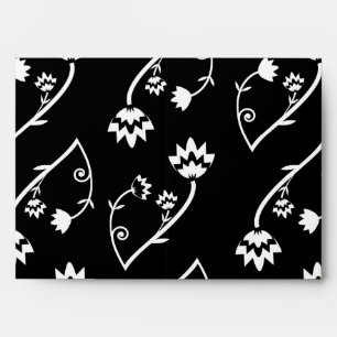 Retro black white flowers Envelope