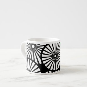 Retro black white flowers Espresso Mug
