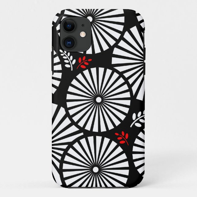 Retro black white flowers iPhone 5 Case (Back)