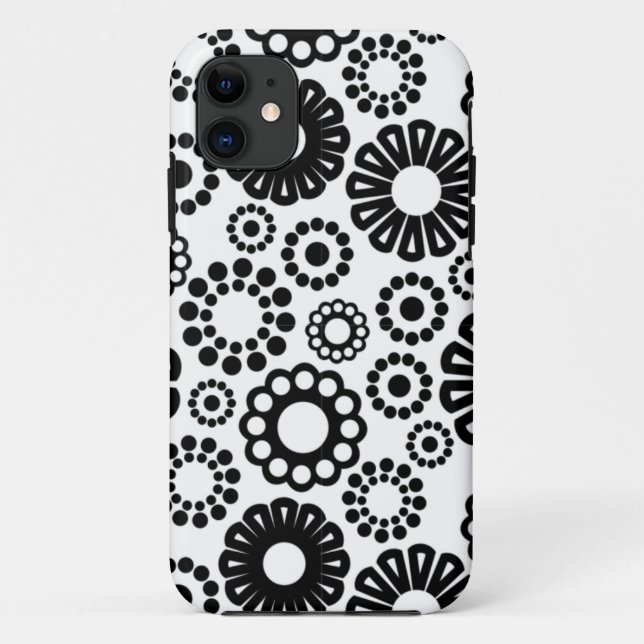 Retro black white flowers iPhone 5 Case (Back)