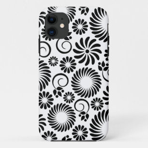 Retro black white flowers iPhone 5 Case