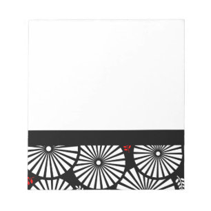 Retro black white flowers Notebook Notepad