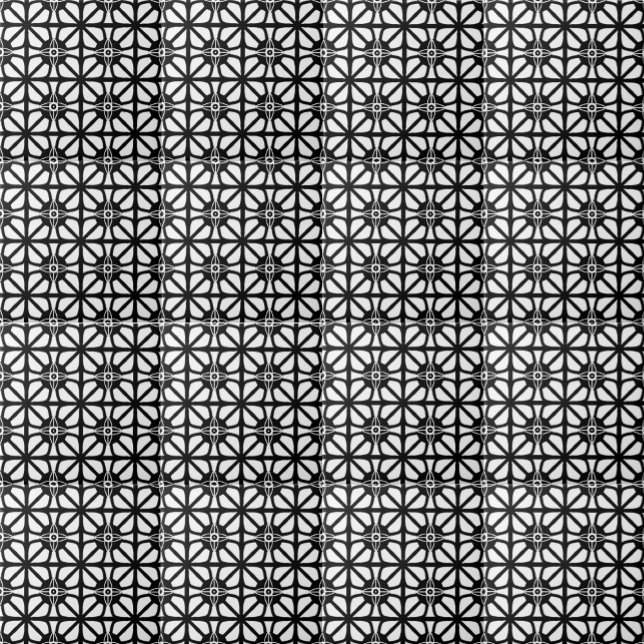 Retro Black White Geometric Lines Pattern   Tile (Creator Uploaded)