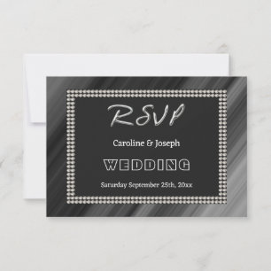 Retro Black & White, Pearls RSVP Wedding