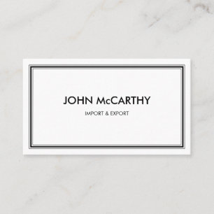 Retro Black White Professional Stripes Minimalist Business Card