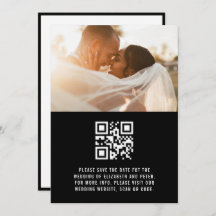 Retro Black White Qr Code Wedding Website