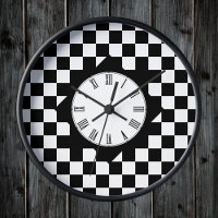 Retro Black & White square, Checkered pattern