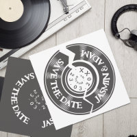 Retro Black White Vinyl Record Groovy Wedding