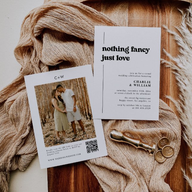 Retro Black & White We Eloped Elopement Reception Invitation (Creator Uploaded)