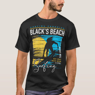 Retro Blacks Beach San Diego Surfing Vintage Surfi T-Shirt