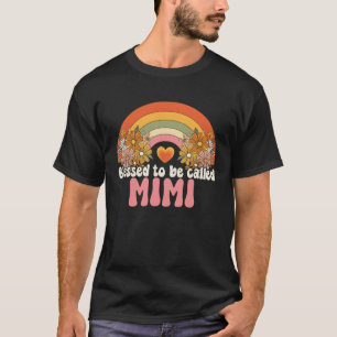 Retro Blessed To Be Called Mimi Rainbow Groovy Boh T-Shirt