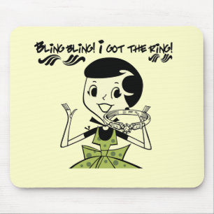 Retro Bling Ring Tshirts and Gifts Mouse Mat